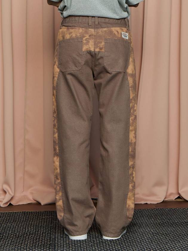 Tie Dye Block Denim Pants Brown - UNALLOYED - BALAAN 5