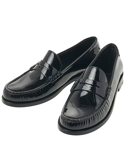 Penny Monogram Patent Leather Loafers Black - SAINT LAURENT - 2