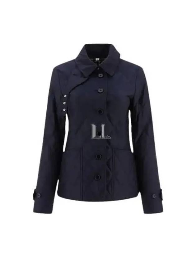 Women's Diamond Quilted Thermoregulated Check Jacket Midnight - BURBERRY - BALAAN 2