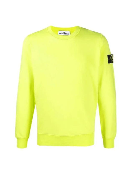 Men's Wappen Patch Sweatshirt Neon Green - STONE ISLAND - BALAAN 1