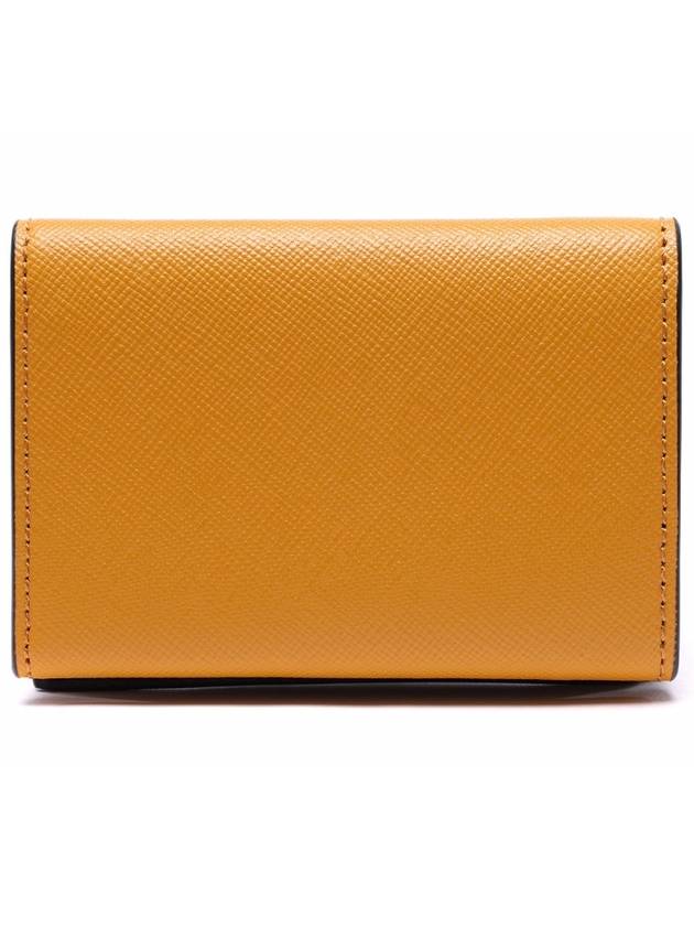 Saffiano Color Block Tri-Fold Half Wallet Green - MARNI - BALAAN 5