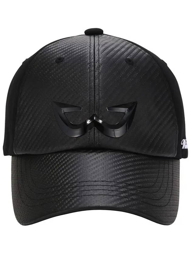 Golf Wear Carbon Leather Patch Golf Hat WB21SUMC02BK Black - WHITEBALL - BALAAN 4