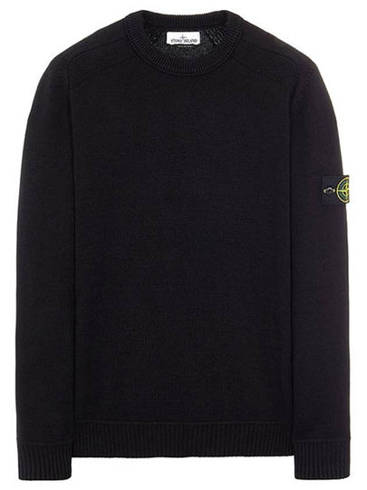 Winter Cotton Crewneck Knit Top Black - STONE ISLAND - BALAAN 2