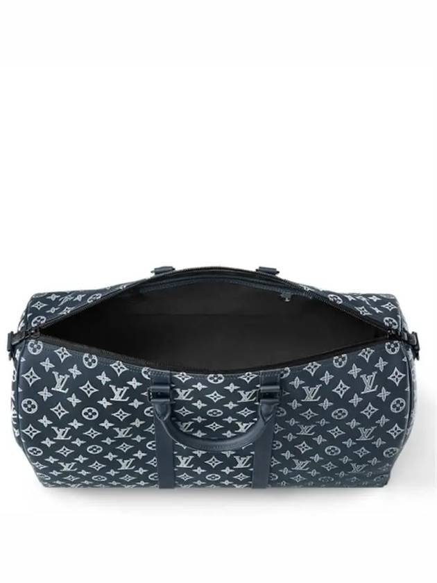 Keepall Bandouliere 50 Duffel Bag Navy - LOUIS VUITTON - BALAAN 4