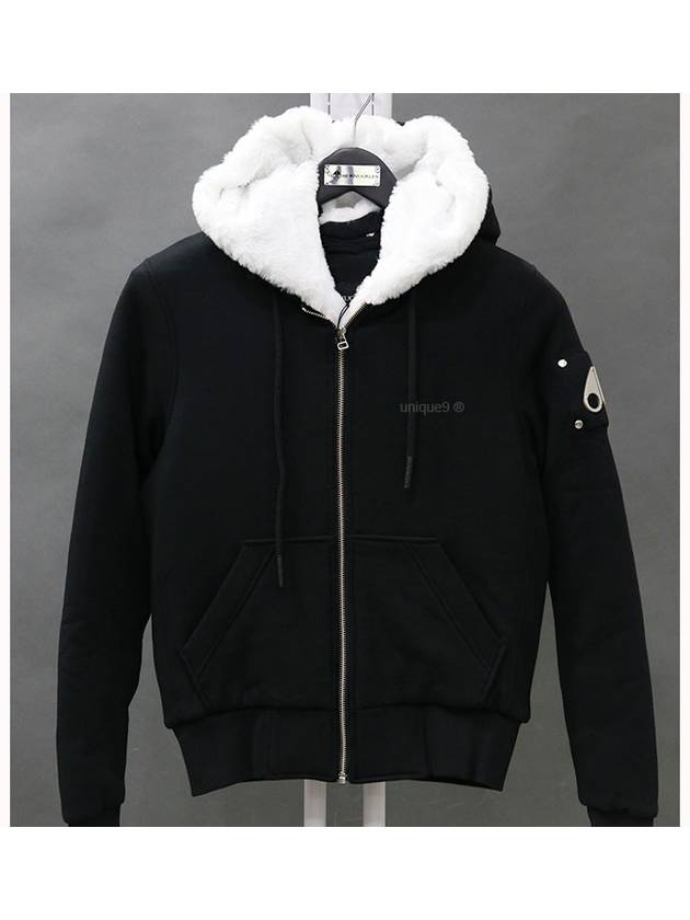 Classic Bunny 3 White Lining Zip Up Hoodie Black - MOOSE KNUCKLES - BALAAN 2