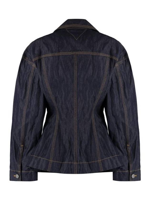 Metallic Denim Jacket Blue - BOTTEGA VENETA - BALAAN 3