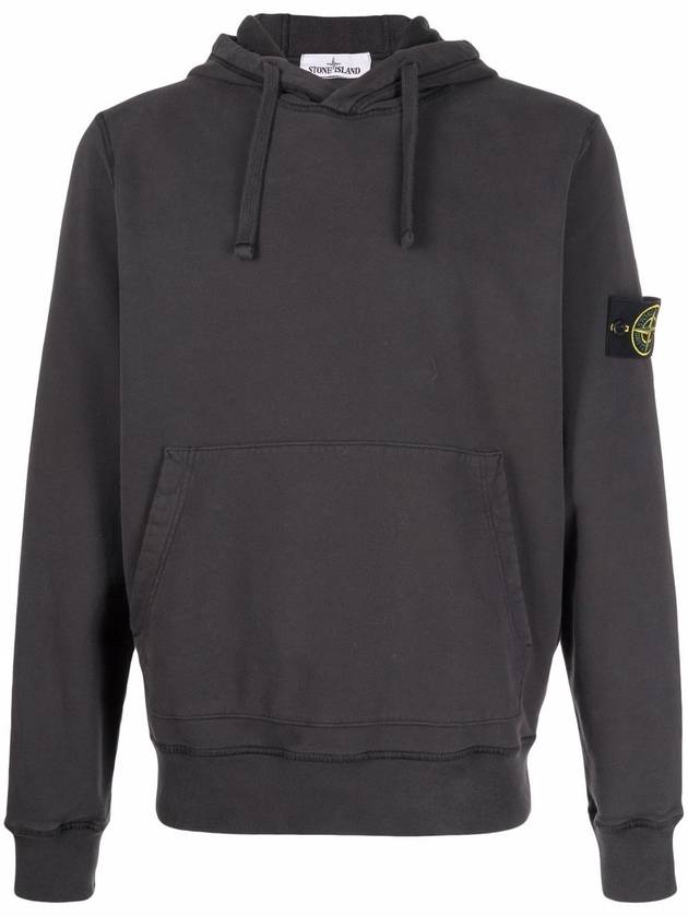 Wappen Patch Brushed Cotton Fleece Hoodie Navy - STONE ISLAND - BALAAN 2