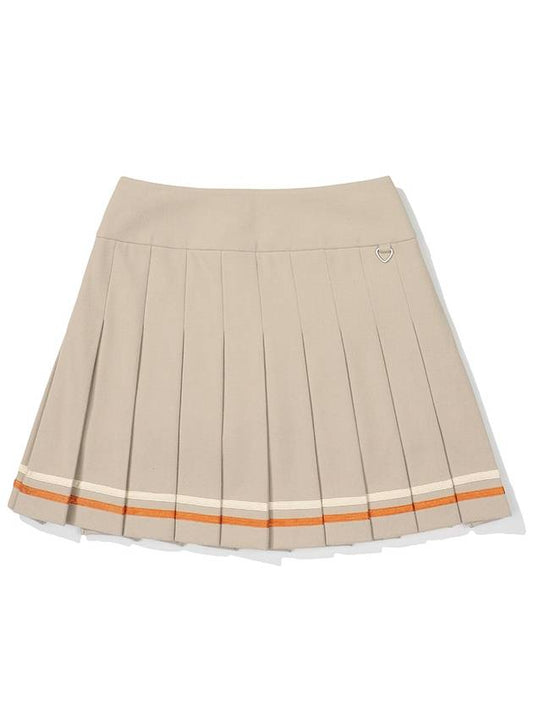 High waist wool like pleated skirt BEIGE WOMAN - MALBON GOLF - BALAAN 2