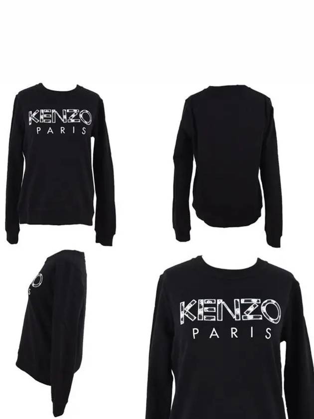 Women s Embroidered Logo Sweatshirt Black F952SW775952 99 - KENZO - BALAAN 7