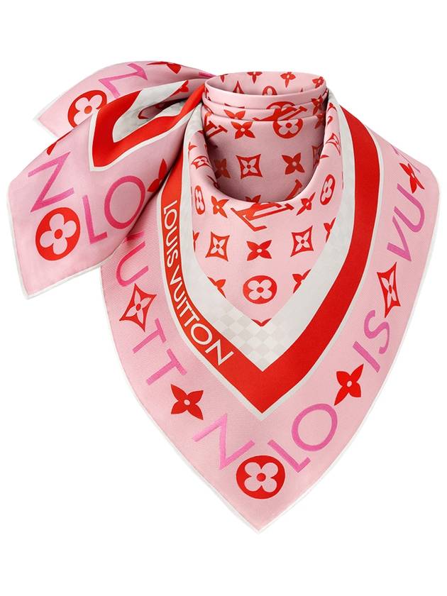 Monogram Infinity Square 90 Scarf Rose Clair M90695 - LOUIS VUITTON - BALAAN 2