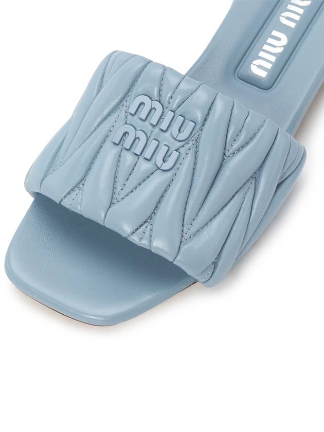 Materasse Nappa Leather Slippers Sky Blue - MIU MIU - BALAAN 9