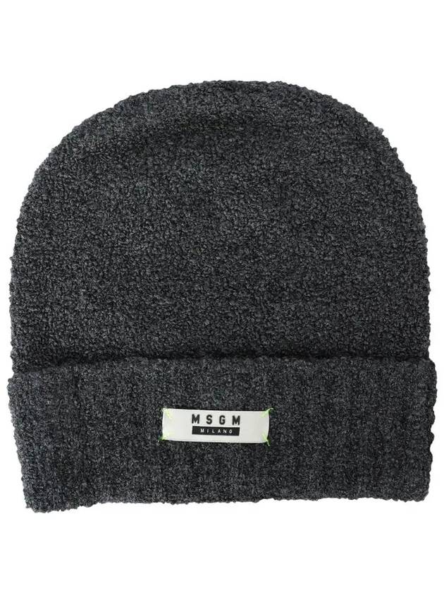 Kids Logo Patch Beanie Black F4MSJUHT178 103 - MSGM - BALAAN 2