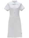 Women's Logo Patch Tennis Flare Short Dress White - THOM BROWNE - BALAAN 2