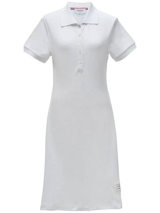 Women's Logo Patch Tennis Flare Short Dress White - THOM BROWNE - BALAAN 2