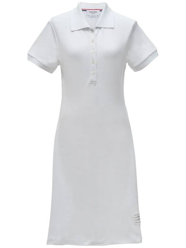 Women's Logo Patch Tennis Flare Short Dress White - THOM BROWNE - BALAAN 3