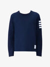 4-Bar Striped Cotton Long Sleeve T-Shirt Navy - THOM BROWNE - BALAAN 3