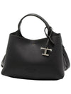 Logo Charm Leather Micro Tote Bag Black - TOD'S - BALAAN 3