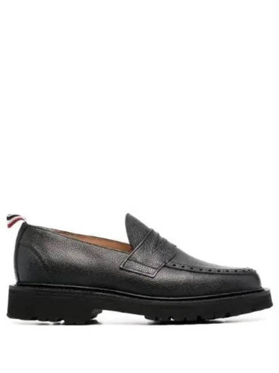 Women's Pebble Grain Leather Penny Loafers Black - THOM BROWNE - BALAAN 2