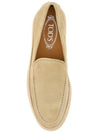 Logo Suede Loafers Beige - TOD'S - BALAAN 5