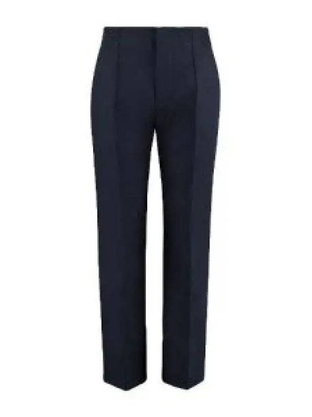 Curved Shape Cotton Slacks Navy - BOTTEGA VENETA - BALAAN 2