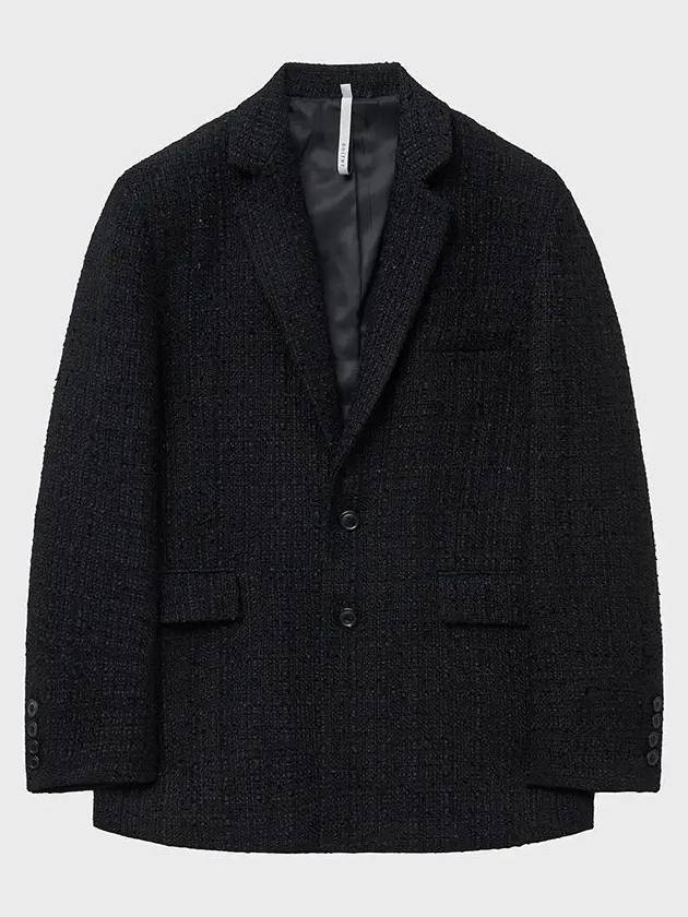 Fancy Tweed Tailored Jacket Black - NOIRER - BALAAN 3