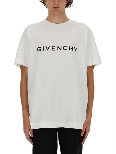 Logo Oversized Fit Cotton Short Sleeve T-Shirt White - GIVENCHY - BALAAN 2