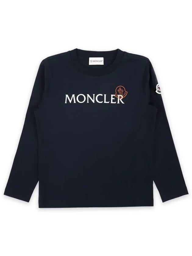 Kids Lettering Logo Printing Long Sleeve Navy 8D00004 89AFV 778 8 10A - MONCLER - BALAAN 2