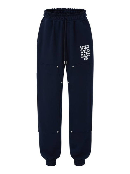 WWE Double Knee Carpenter Sweatpants Navy MSP2089 - IFELSE - BALAAN 2