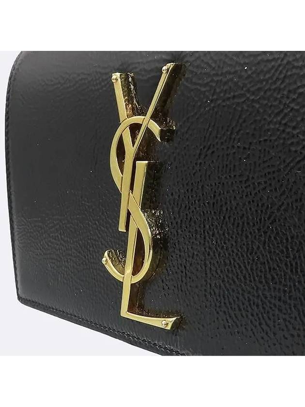 354121 Black glossy Kate mini gold logo chain cross bag - SAINT LAURENT - BALAAN 3