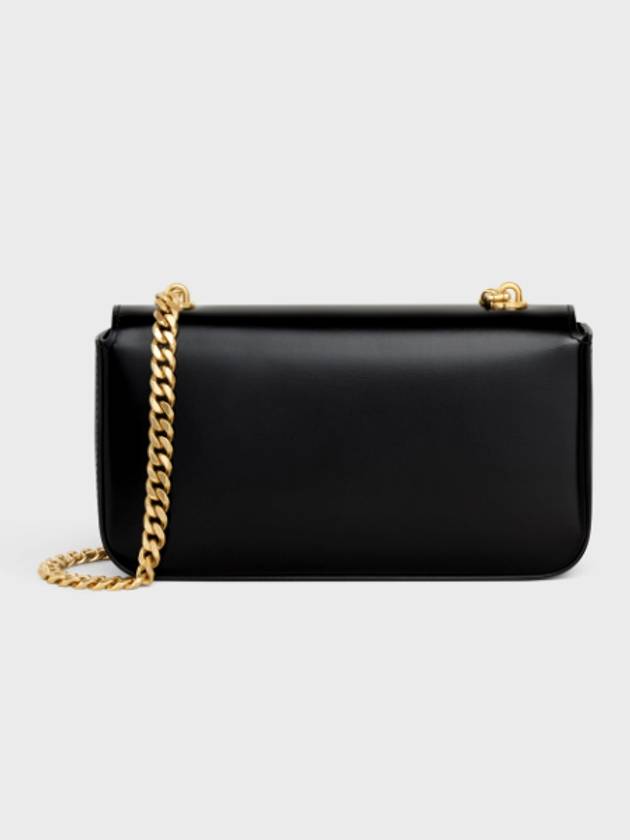 Triomphe Shiny Calfskin Shoulder Bag Black - CELINE - BALAAN 4