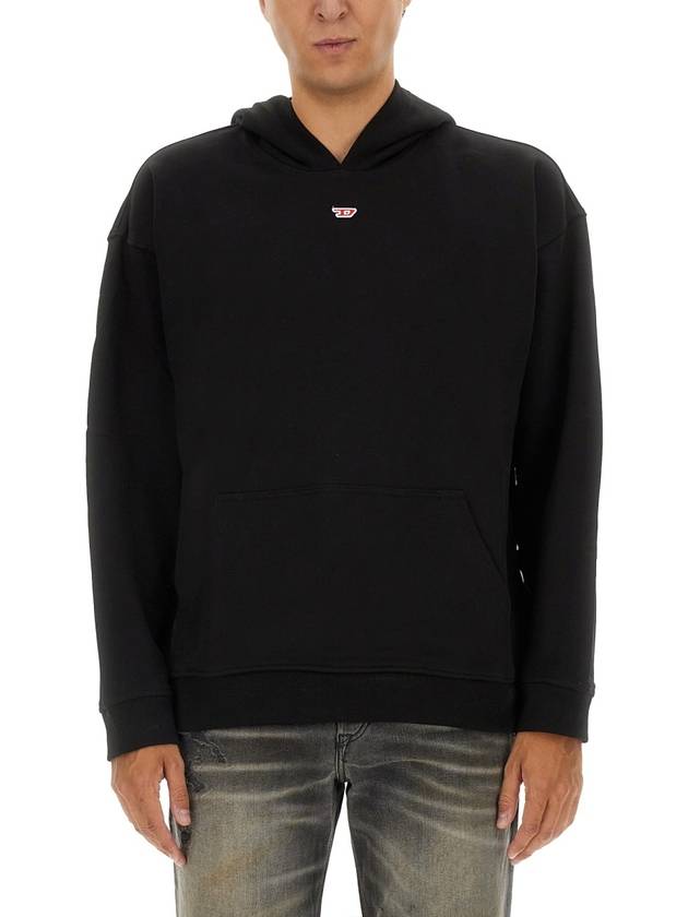 D Logo Patch Hoodie Black - DIESEL - BALAAN 2