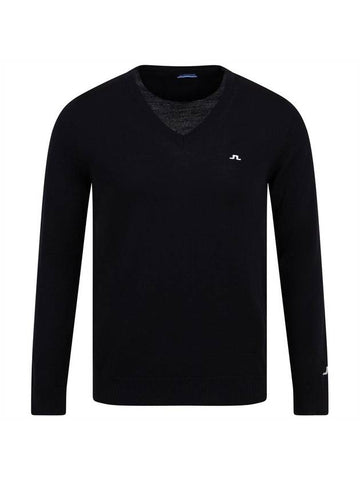 Men's Lehman V-Neck Knit Top Black - J.LINDEBERG - BALAAN 1