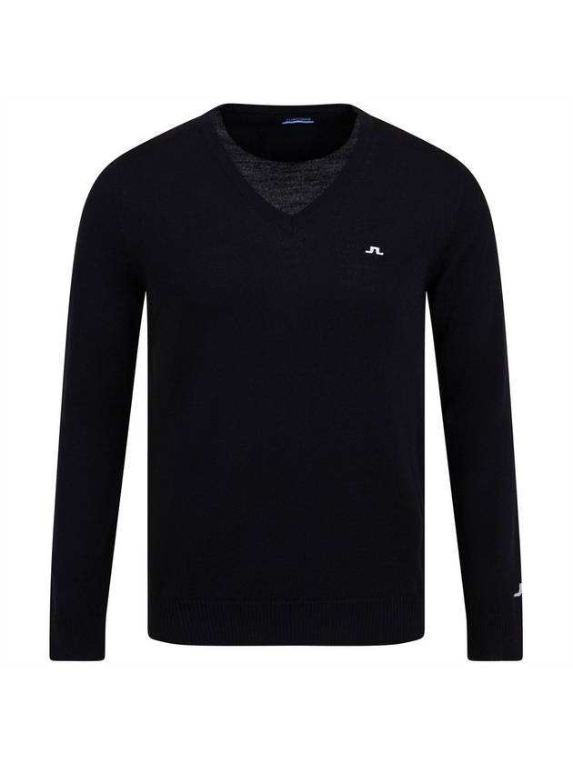 Lymann V-Neck Knit Top Black - J.LINDEBERG - BALAAN 1