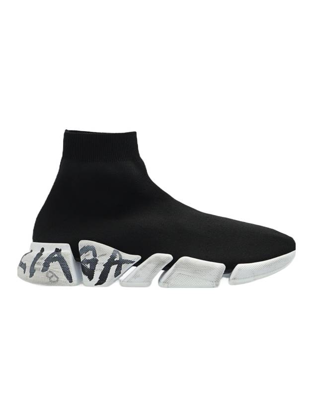 Men's Speed ??20 Graffiti Knit High Top Sneakers Black - BALENCIAGA - BALAAN 1