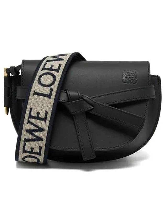 Mini Gate Dual Soft Calfskin Cross Bag Black - LOEWE - BALAAN 5