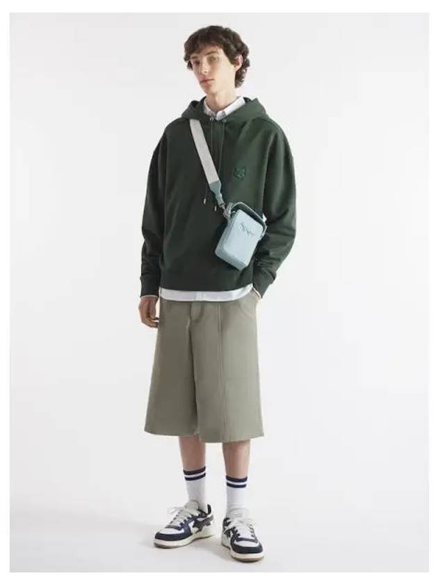 Men s Foxhead Patch Oversized Boxy Fit Hooded Sweatshirt Hoodie Ranger Green Domestic Product - MAISON KITSUNE - BALAAN 1