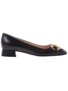 Ballet Flat With Horsebit Black Leather - GUCCI - BALAAN 3