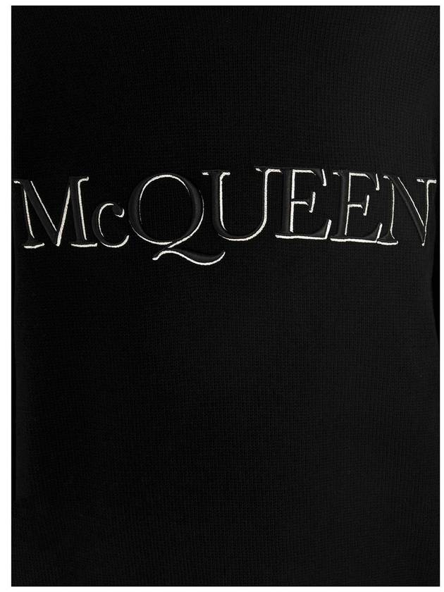 Embroidered Logo Knit Top Black - ALEXANDER MCQUEEN - BALAAN 5