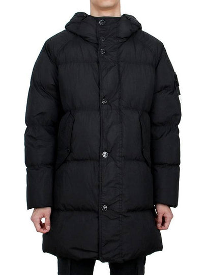 Men's Wappen Patch Crinkle Wraps Long Padding Black - STONE ISLAND - BALAAN 2