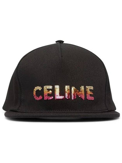 Gradient sequin logo embroidery snapback black - CELINE - BALAAN 2