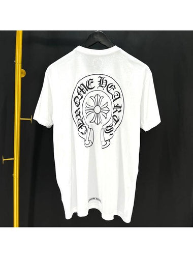 Horseshoe pocket logo short sleeve t shirt white L size - CHROME HEARTS - BALAAN 1