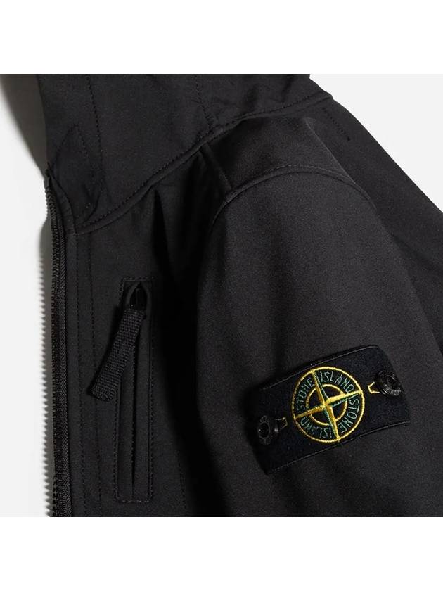 Kids Wappen Patch Soft Shell Zip Up Hoodie Black - STONE ISLAND - BALAAN 5