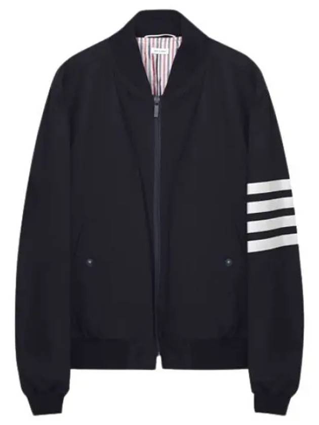 Diagonal Stripe Plain Weaving Wool Blouson - THOM BROWNE - BALAAN 1