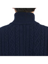 zip-up half neck wool knit top navy - MONCLER - BALAAN 8