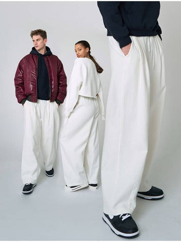 Slung Track Pants Ivory - ATHPLATFORM - BALAAN 1