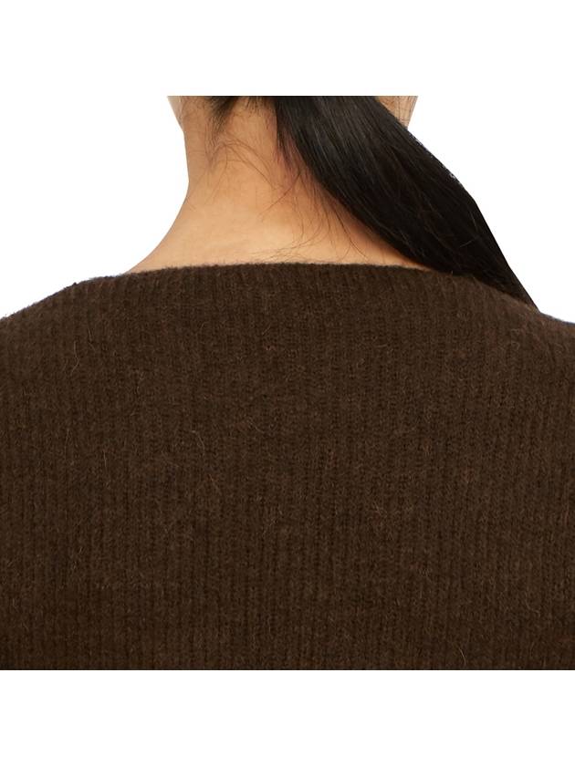 La Maille Pau Asymmetric Cardigan Dark Brown - JACQUEMUS - BALAAN 10