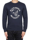 Embroidered Logo Sweatshirt Navy - ALEXANDER MCQUEEN - BALAAN 3