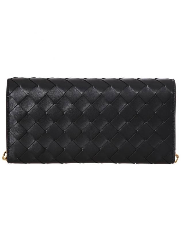 Intrecciato Chain Long Wallet Black - BOTTEGA VENETA - BALAAN 4