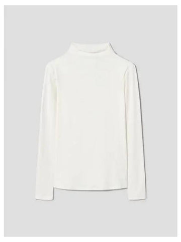 Women s Wrinkled Viscose Mock Neck Long Sleeve T Shirt Ivory Domestic Product GM0024052386111 - THEORY - BALAAN 1