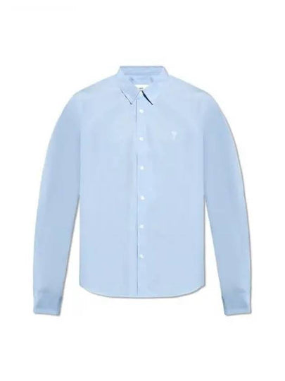 De Coeur Embroidery Cotton Long Sleeve Shirt Blue - AMI - BALAAN 2